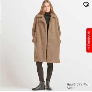 Uniqlo Women Pile-Lined Fleece Tailored Coat